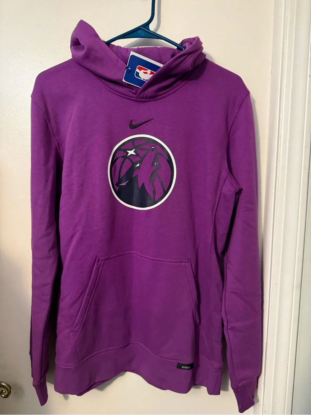 Nike Purple Pullover Hoodie with Minnesota Timberwolves Logo